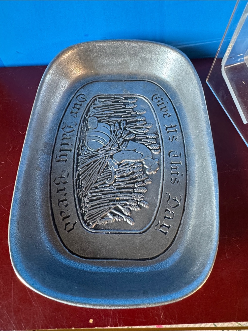 Wilton Armetale Pewter Bread Tray Give Us This Day Our Daily Bread Metal Decor - Picture 6 of 6